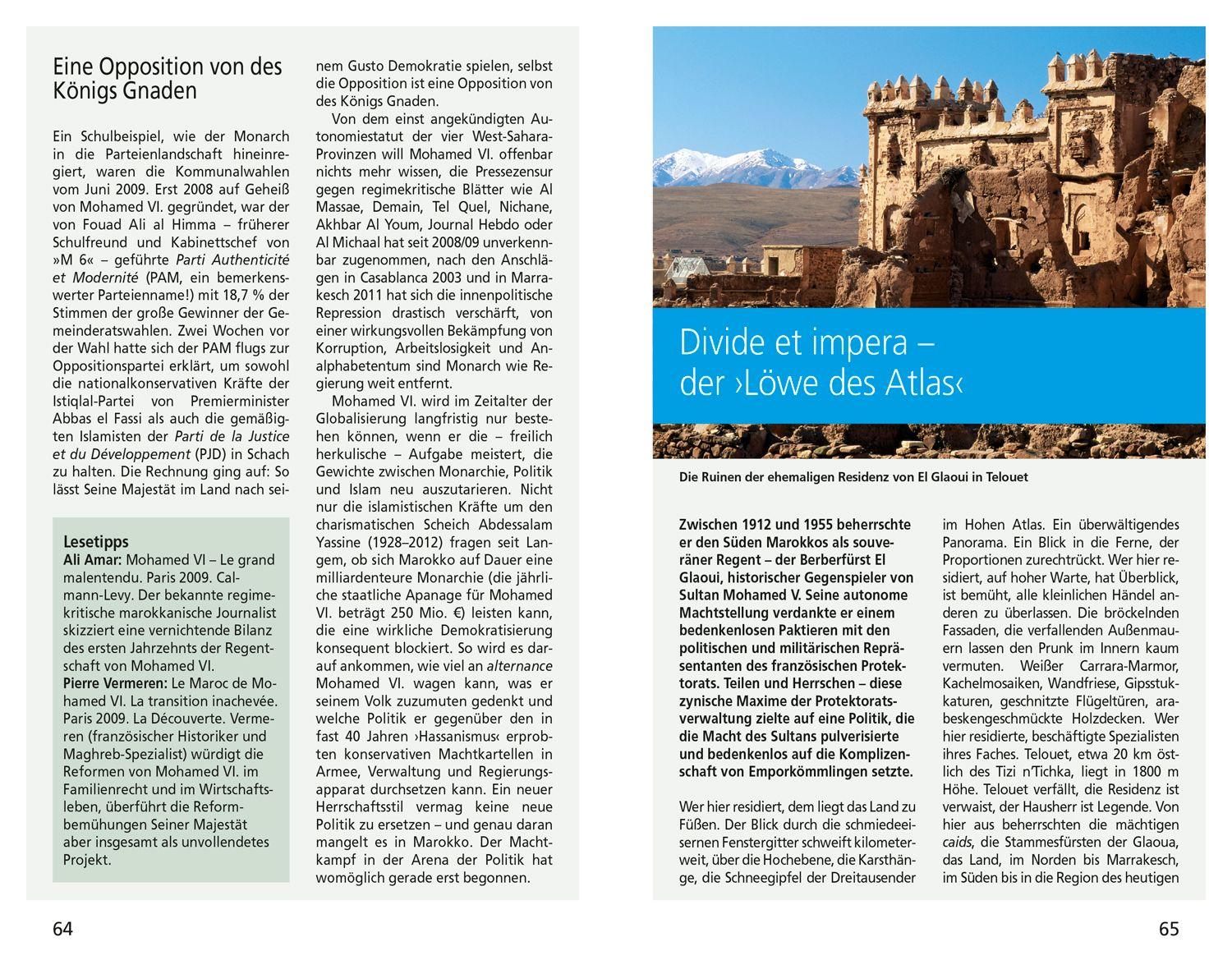 Beispielinhalt (Bild) DuMont Reise-Taschenbuch Marokko, Der Süden mit Agadir & den Königsstädten