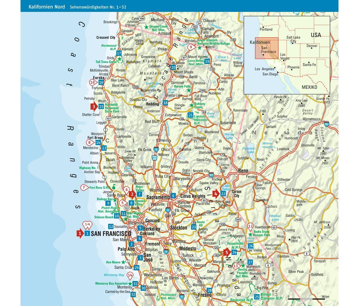 Beispielinhalt (Bild) ADAC Reiseführer Kalifornien
