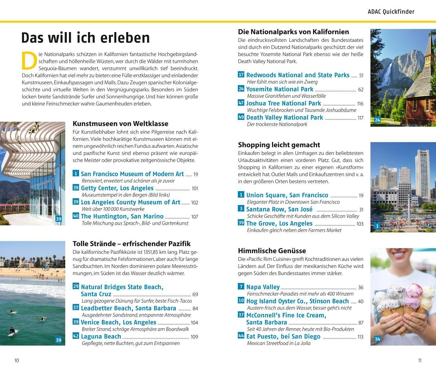 Beispielinhalt (Bild) ADAC Reiseführer Kalifornien