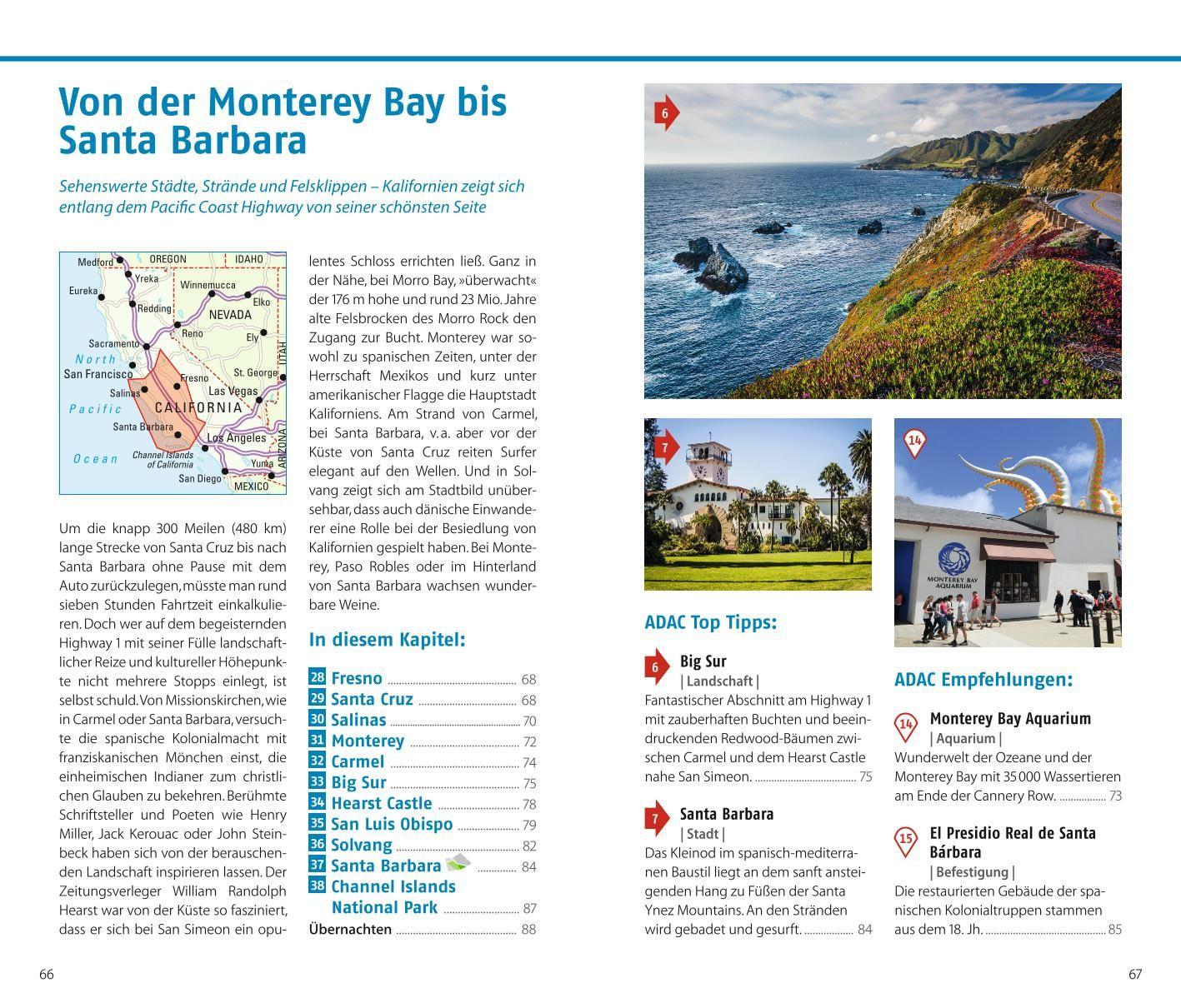Beispielinhalt (Bild) ADAC Reiseführer Kalifornien