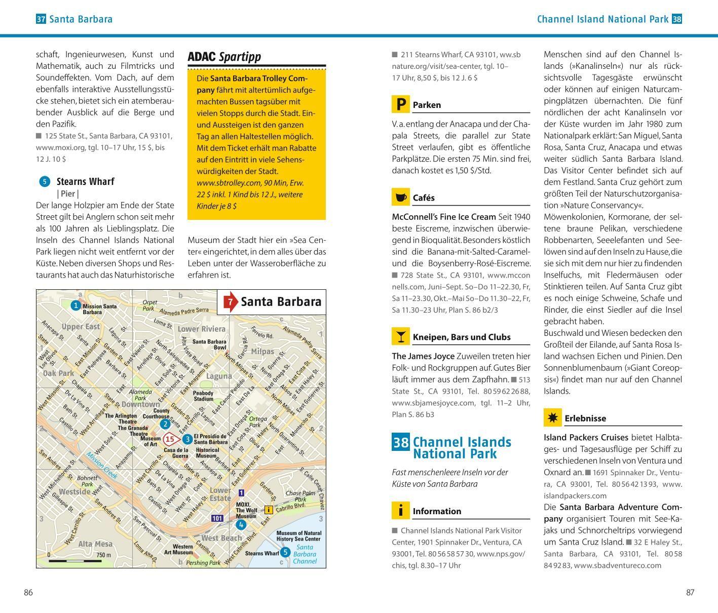 Beispielinhalt (Bild) ADAC Reiseführer Kalifornien