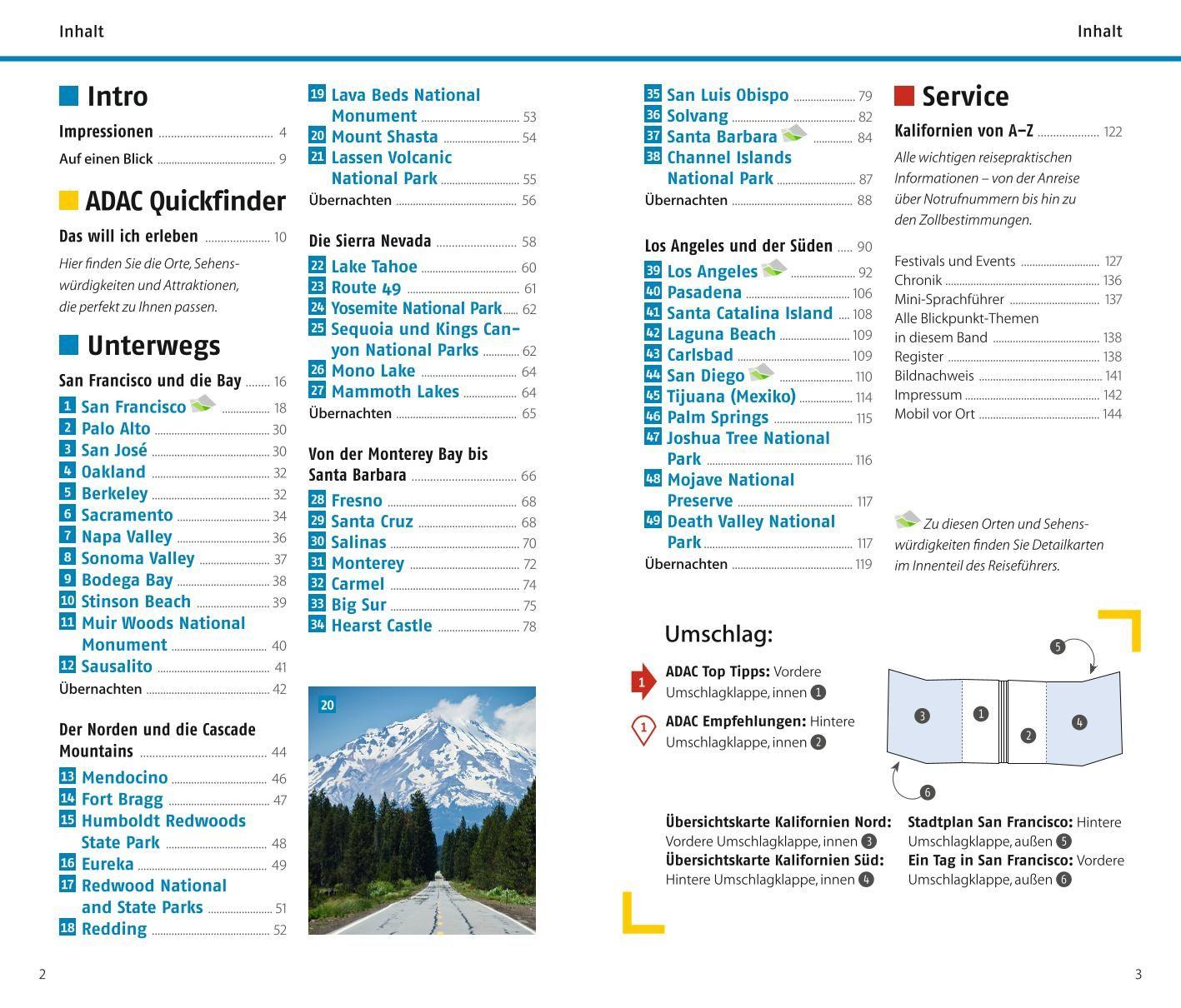 Beispielinhalt (Bild) ADAC Reiseführer Kalifornien