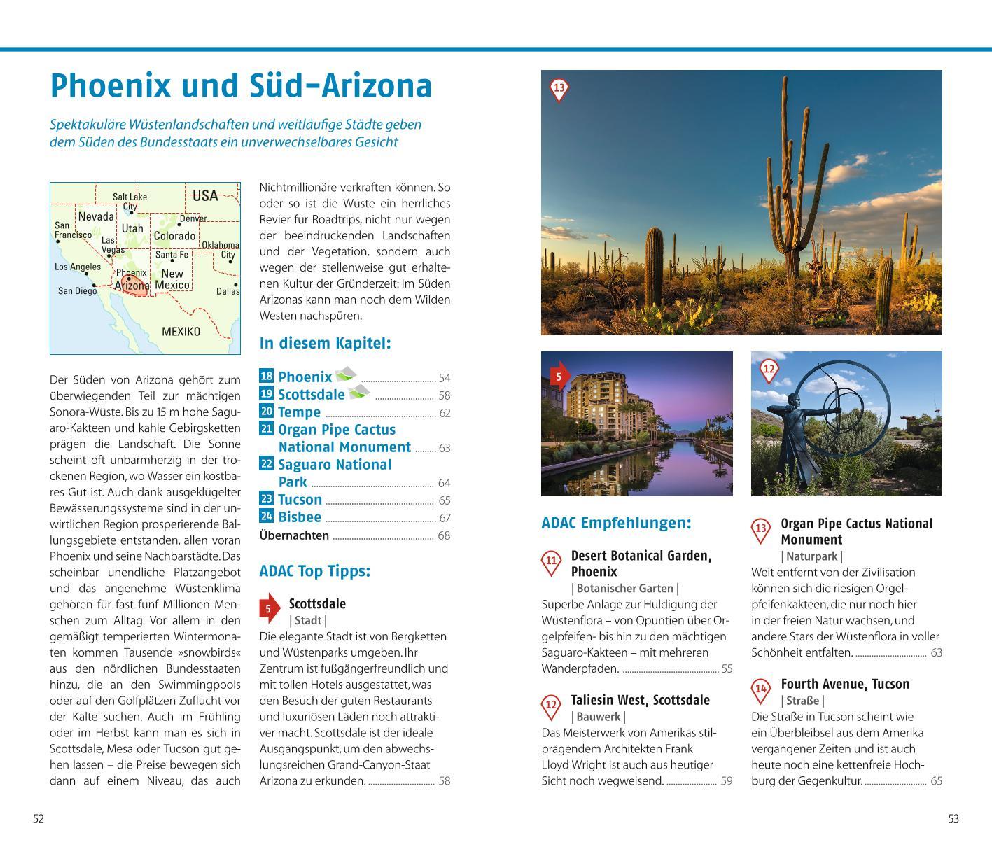 Beispielinhalt (Bild) ADAC Reiseführer USA Südwest
