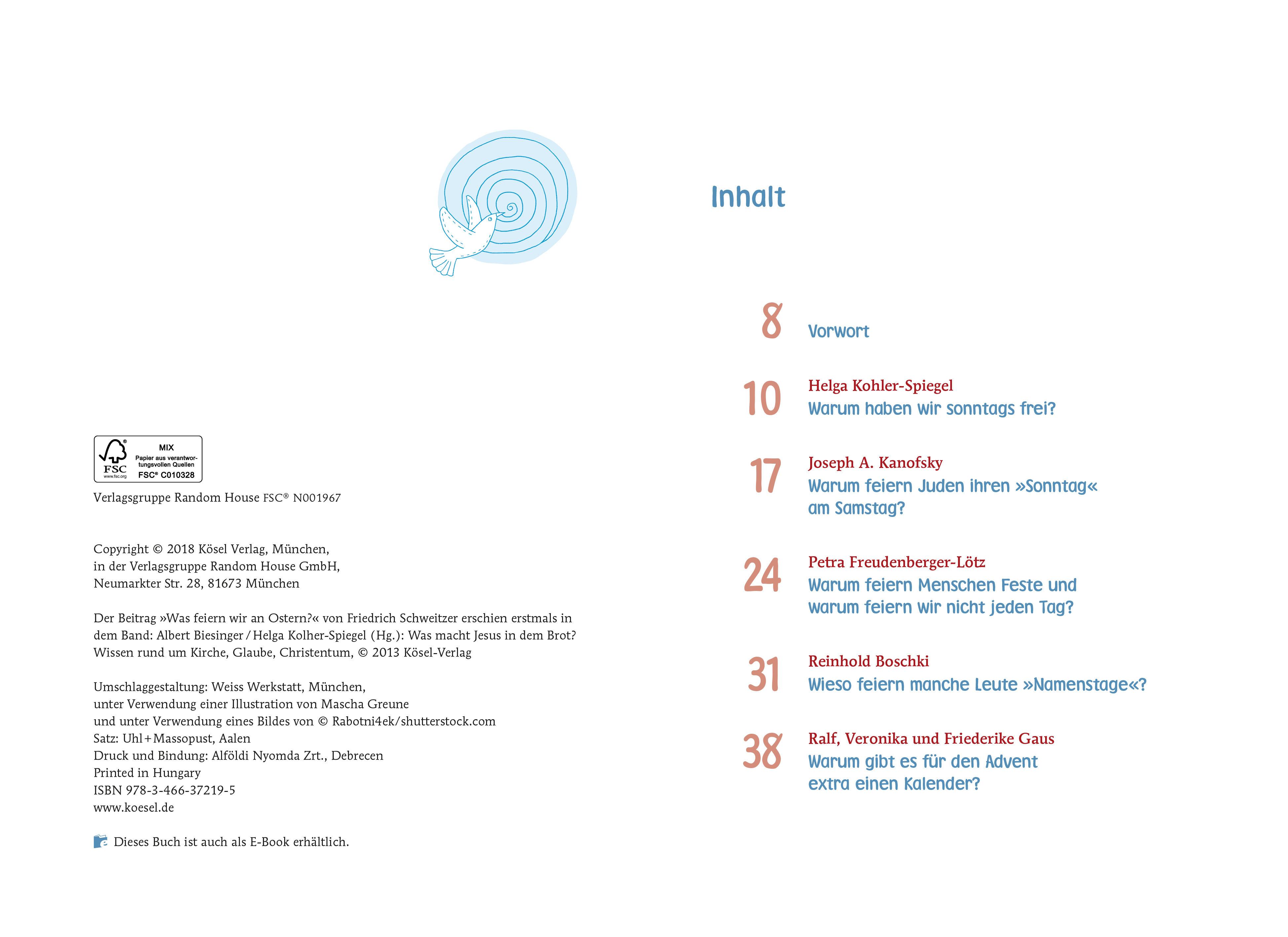 Beispielinhalt (Bild) Warum haben wir sonntags frei?