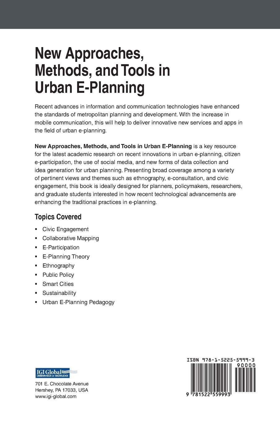 Rückseitencover New Approaches, Methods, and Tools in Urban E-Planning