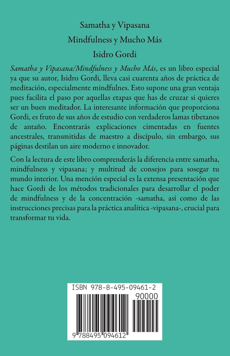 Rückseitencover Samatha y Vipasana