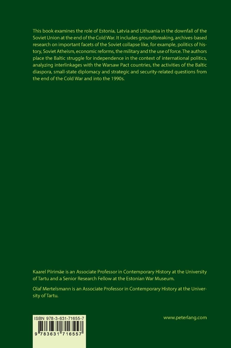 Rückseitencover The Baltic States and the End of the Cold War