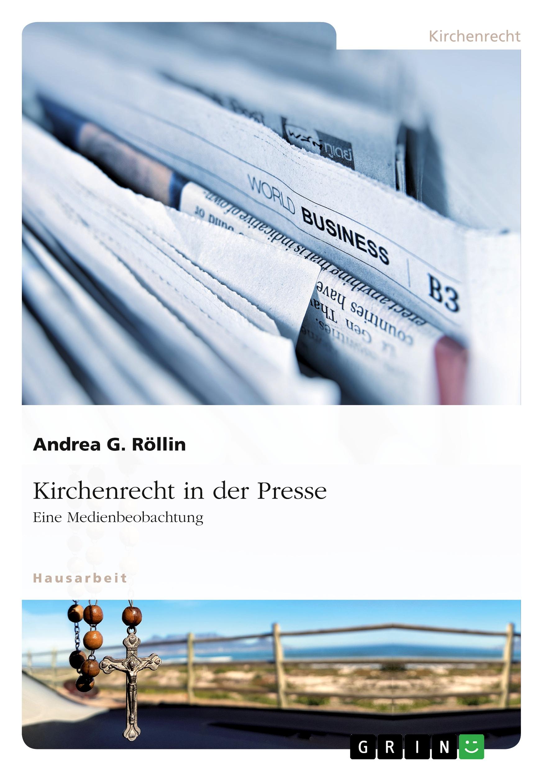 Vorderes Coverbild Kirchenrecht in der Presse