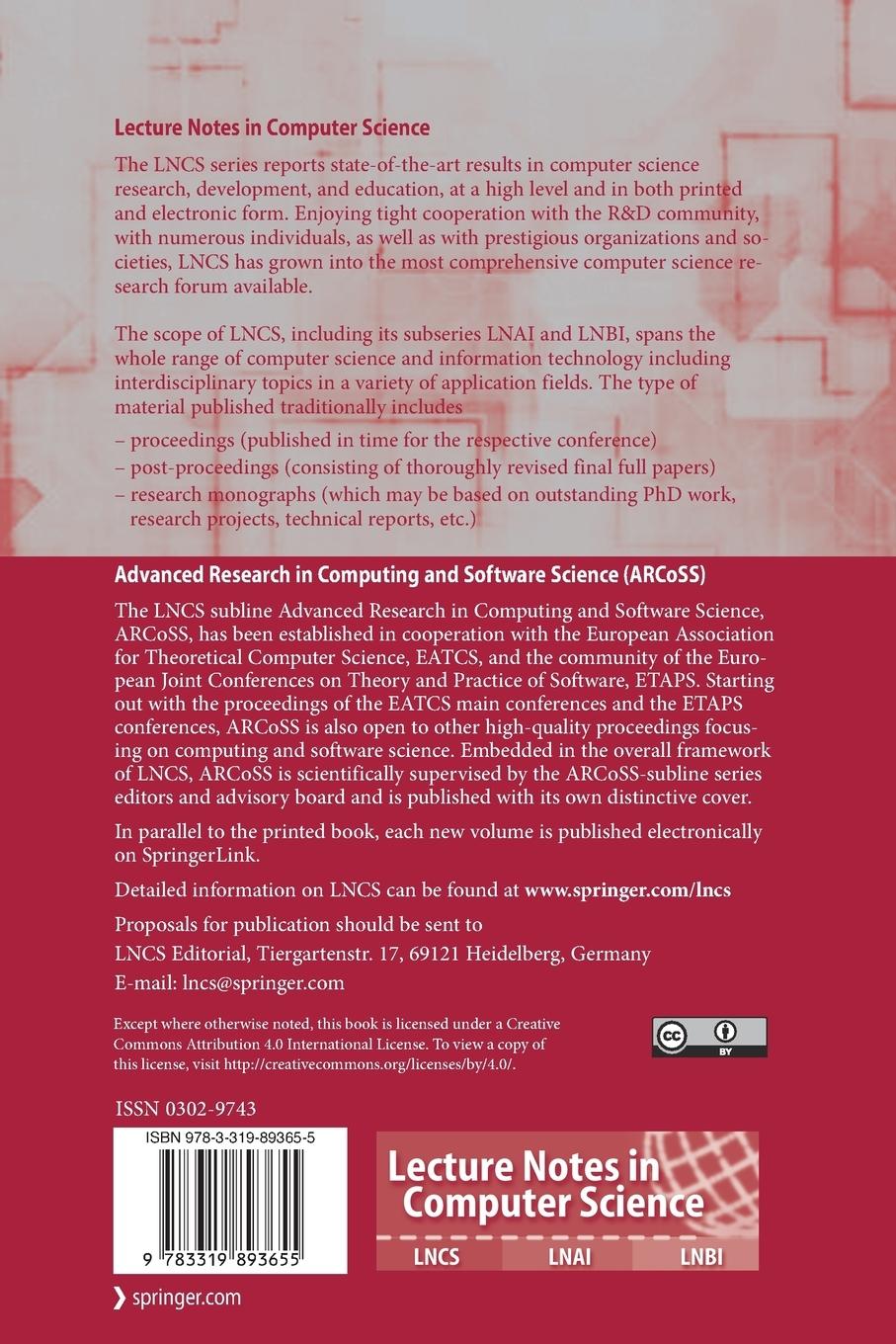 Rückseitencover Foundations of Software Science and Computation Structures
