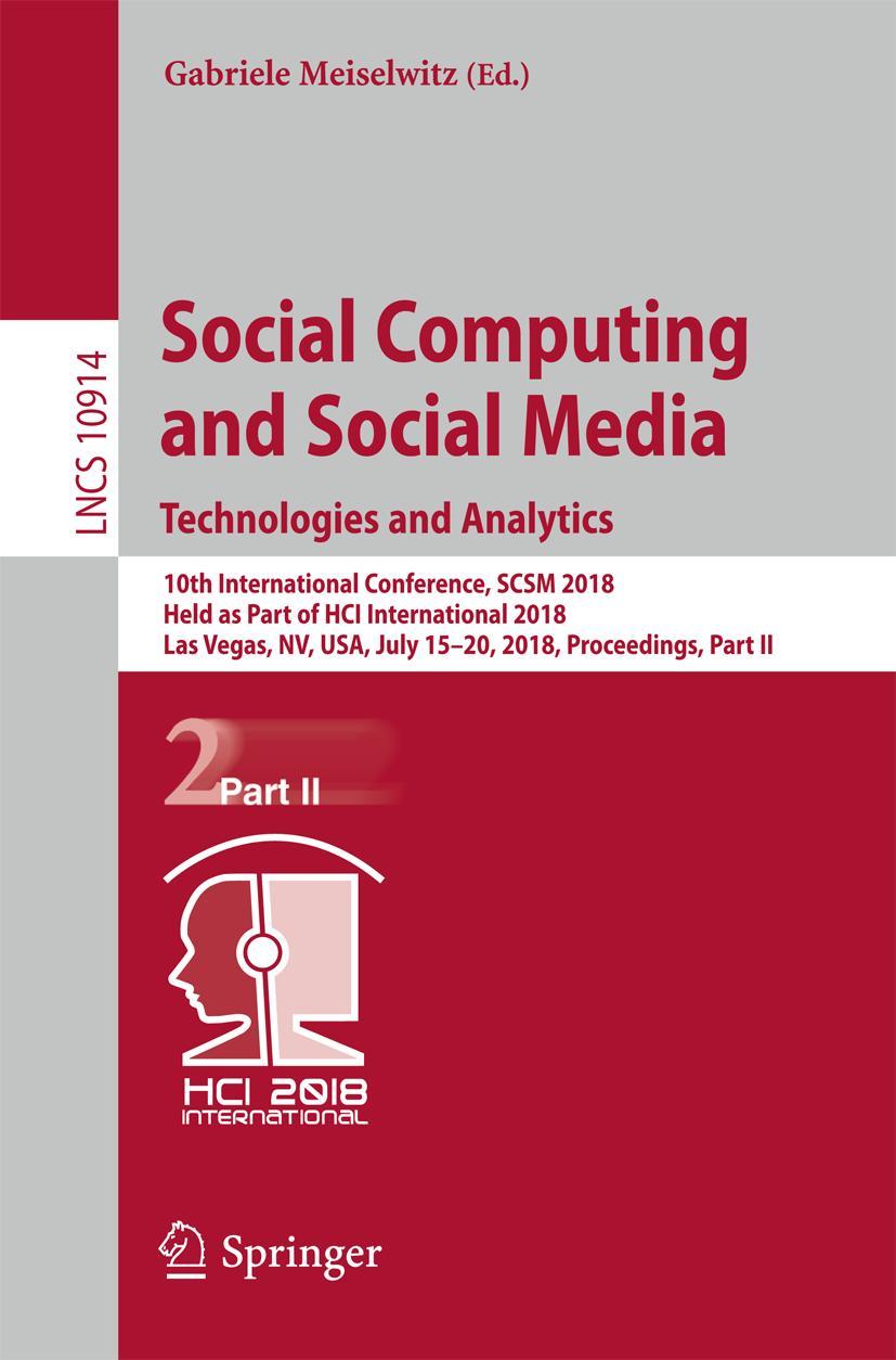 Vorderes Coverbild Social Computing and Social Media. Technologies and Analytics