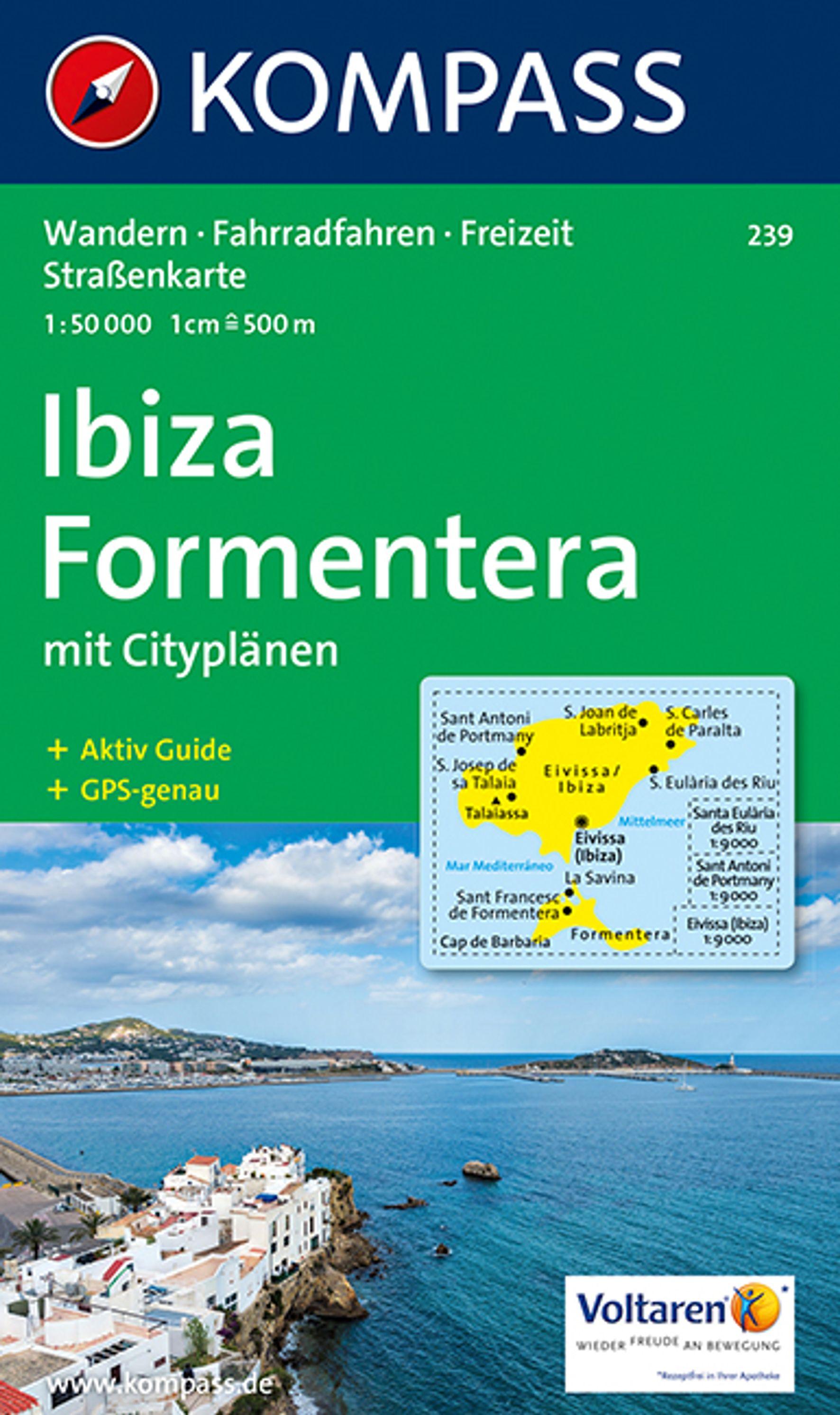 Vorderes Coverbild KOMPASS Wanderkarte 239 Ibiza, Formentera 1:50.000