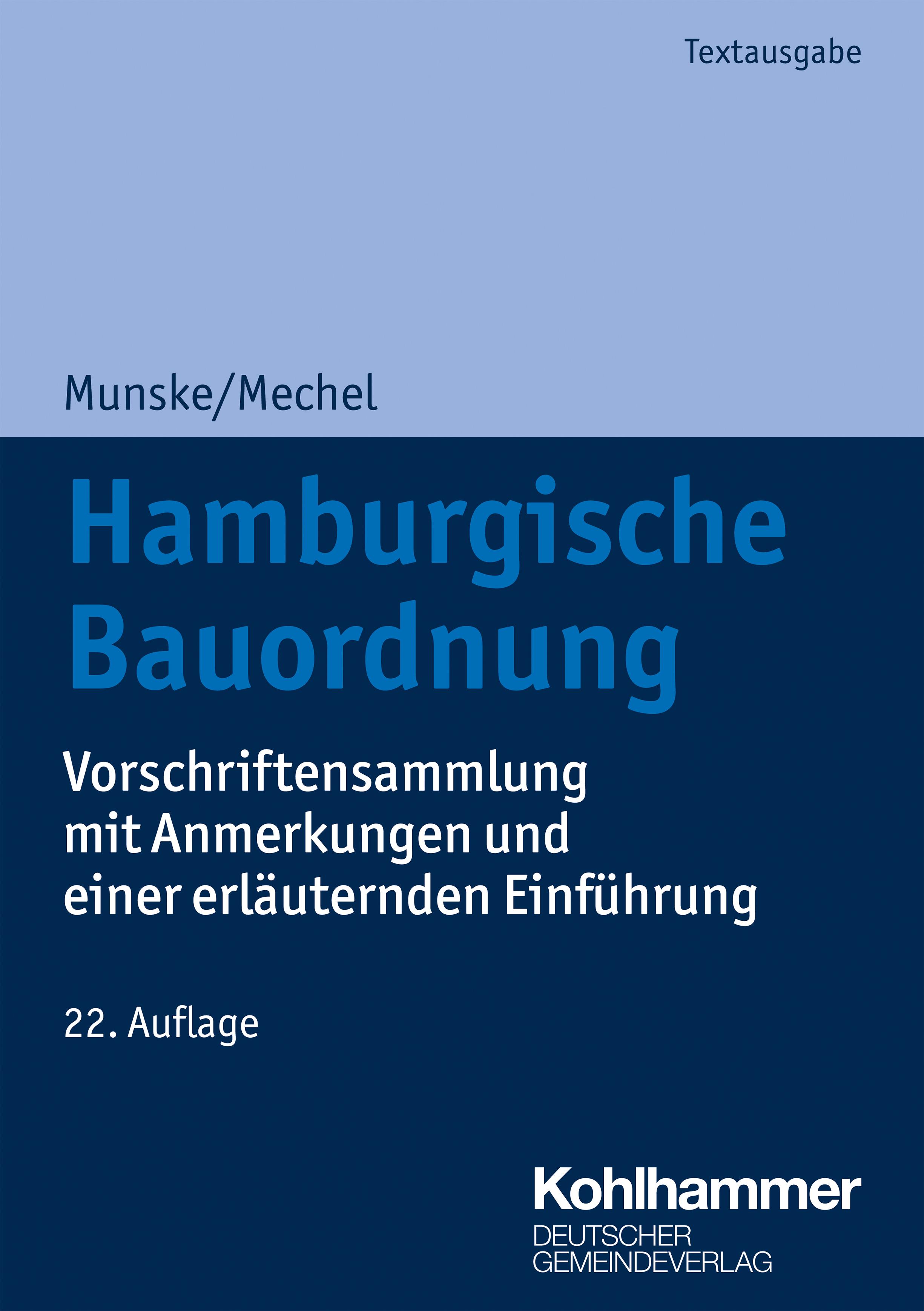Vorderes Coverbild Hamburgische Bauordnung