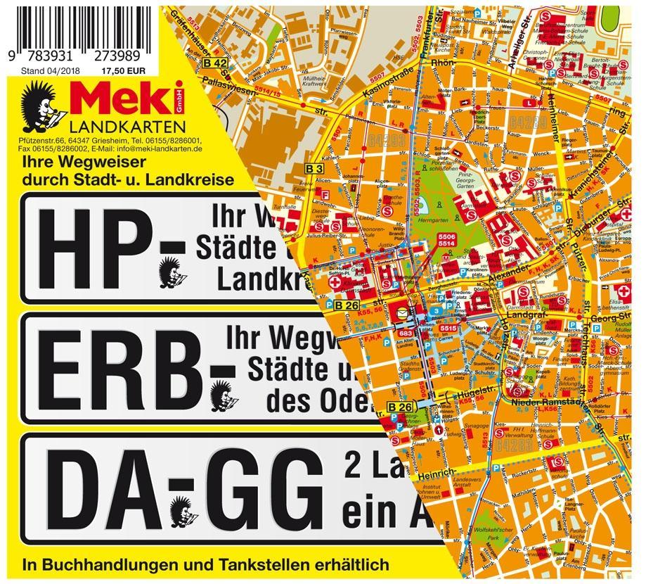 Beispielinhalt (Bild) Städteatlas Landkreis Bergstraße 1:13.000