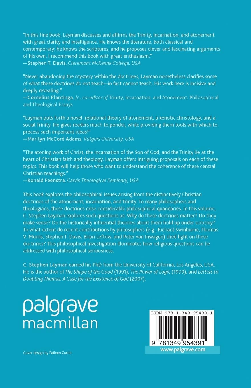 Rückseitencover Philosophical Approaches to Atonement, Incarnation, and the Trinity