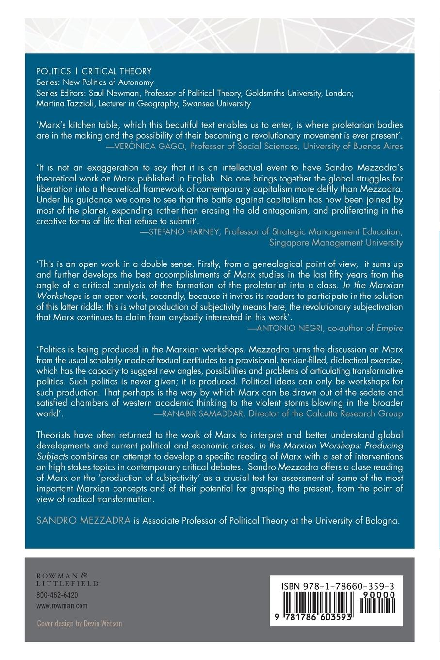 Rückseitencover In the Marxian Workshops