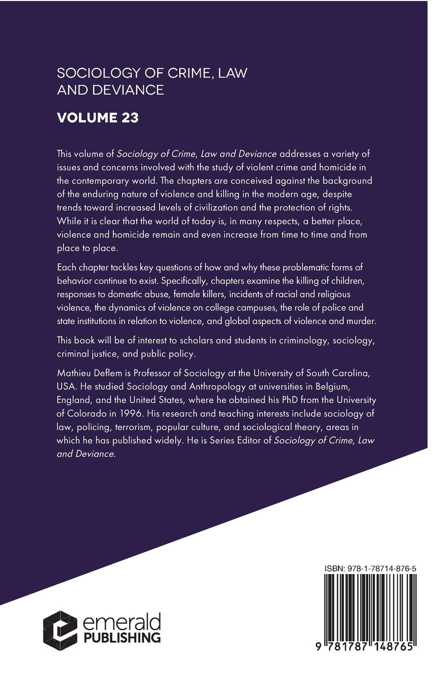 Rückseitencover Homicide and Violent Crime