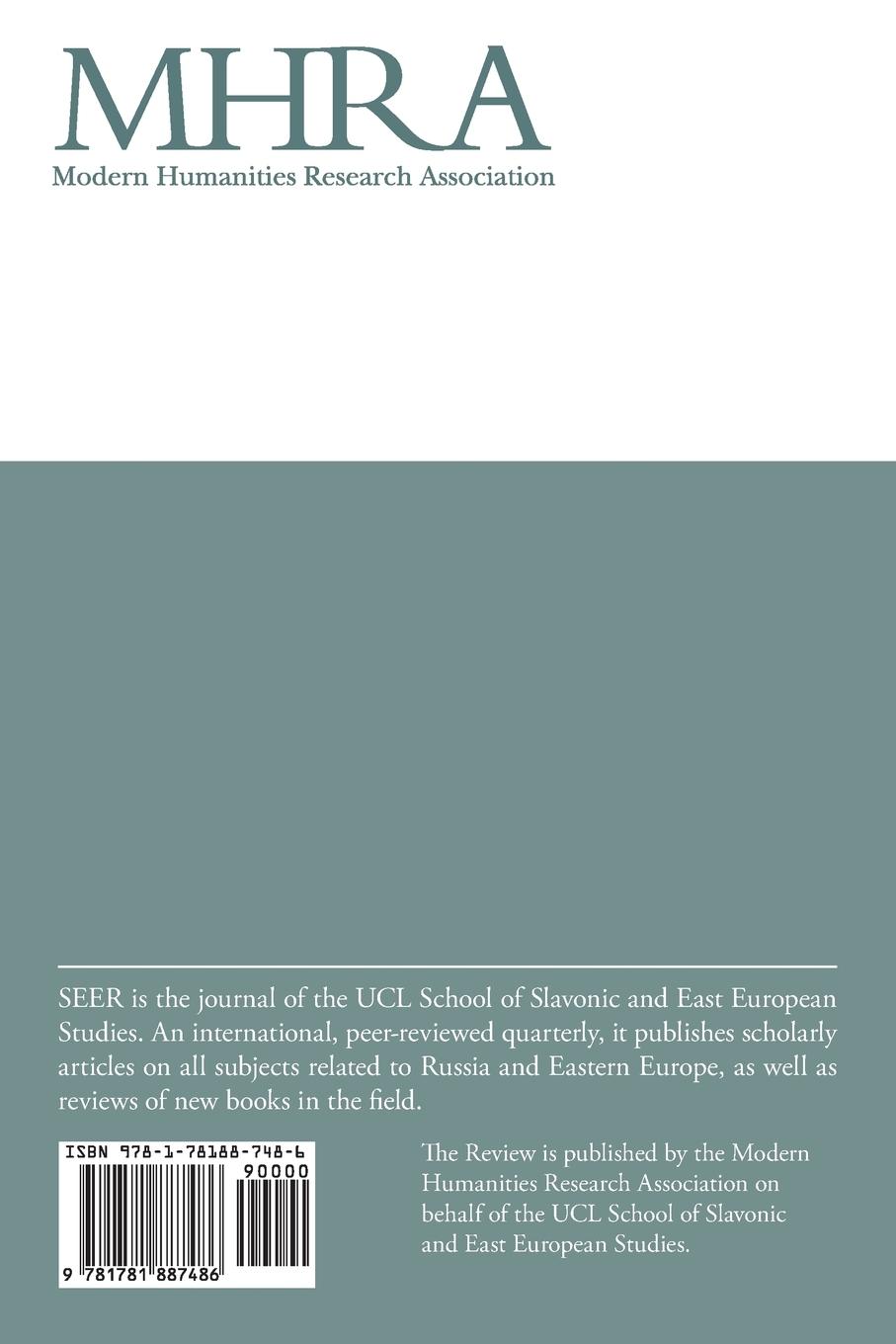 Rückseitencover Slavonic & East European Review (96