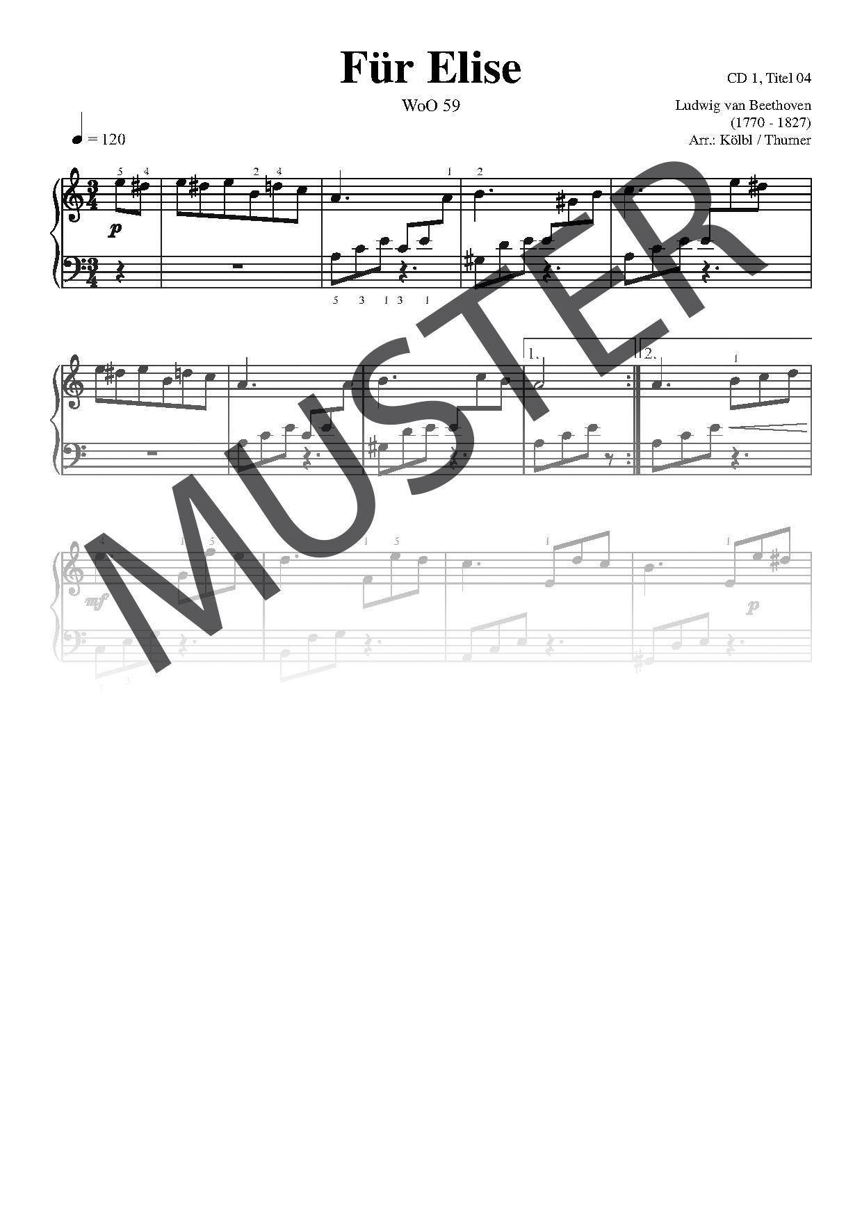 Beispielinhalt (Bild) Piano Piano. Notenbuch