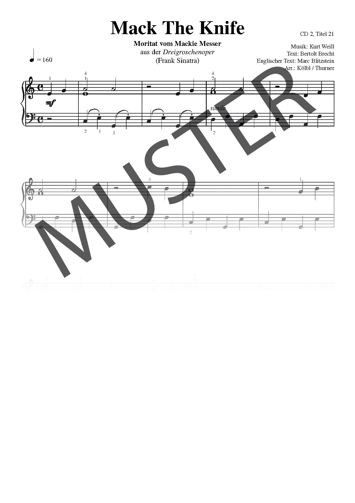 Beispielinhalt (Bild) Piano Piano. Notenbuch