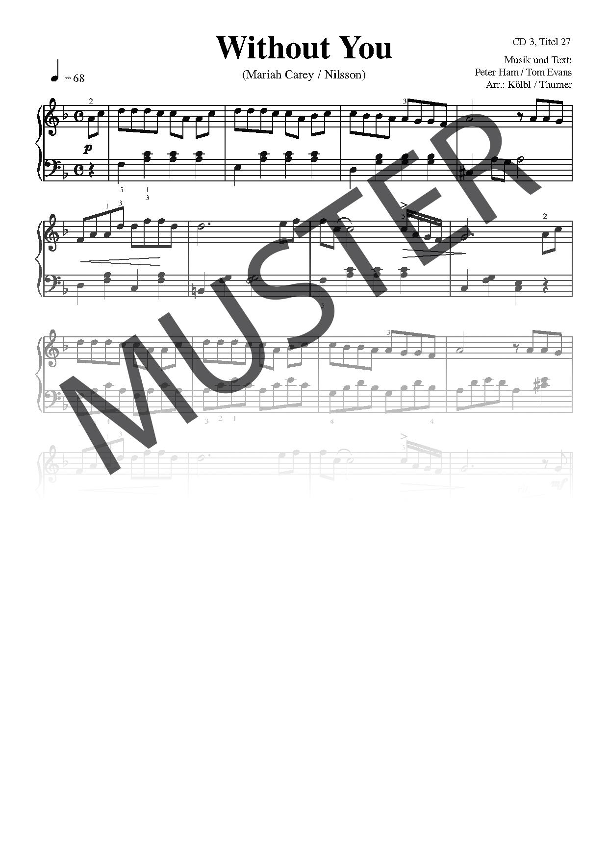 Beispielinhalt (Bild) Piano Piano. Notenbuch