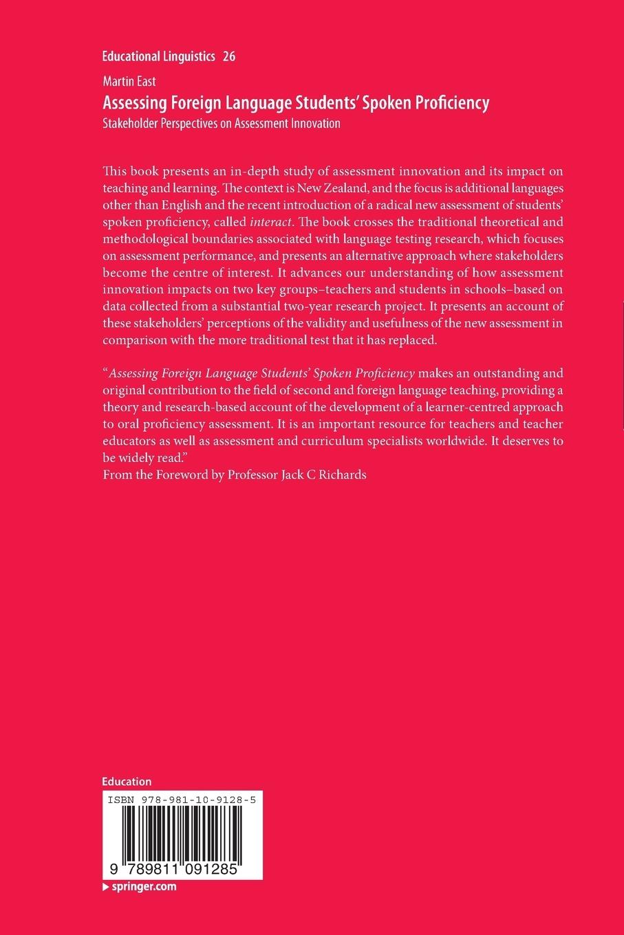 Rückseitencover Assessing Foreign Language Students' Spoken Proficiency