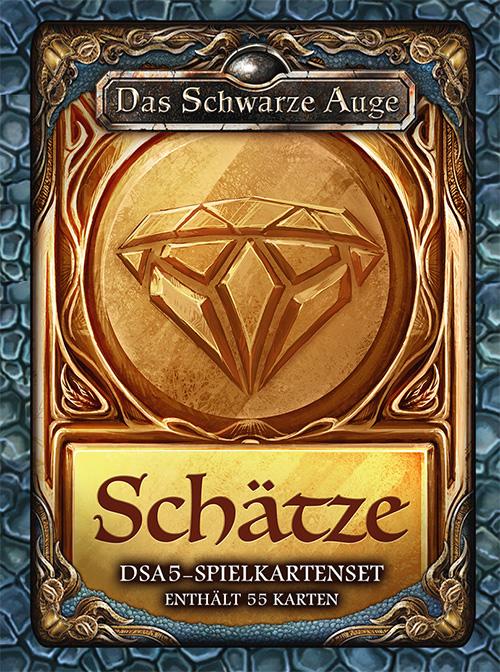Vorderes Coverbild DSA5 Spielkartenset Schätze & Kostbarkeiten