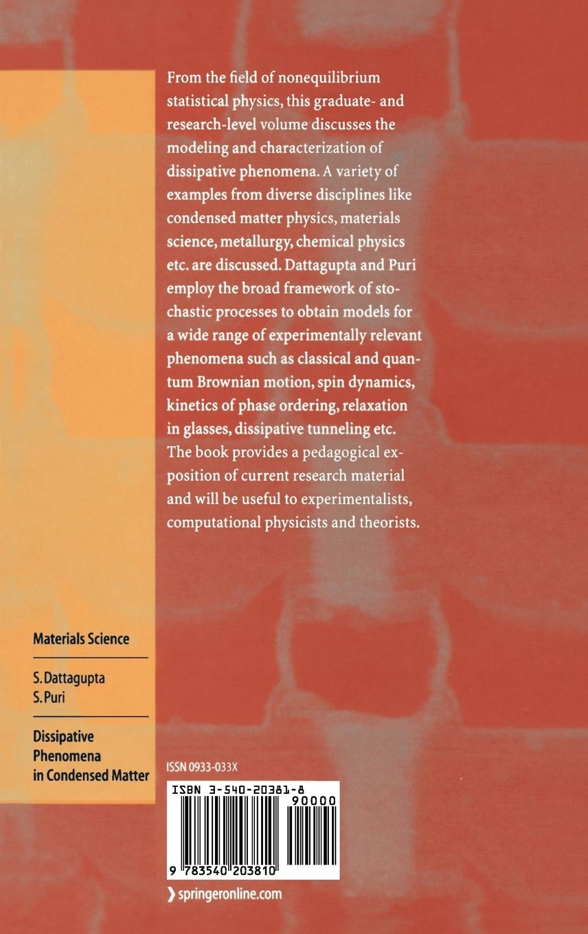 Rückseitencover Dissipative Phenomena in Condensed Matter