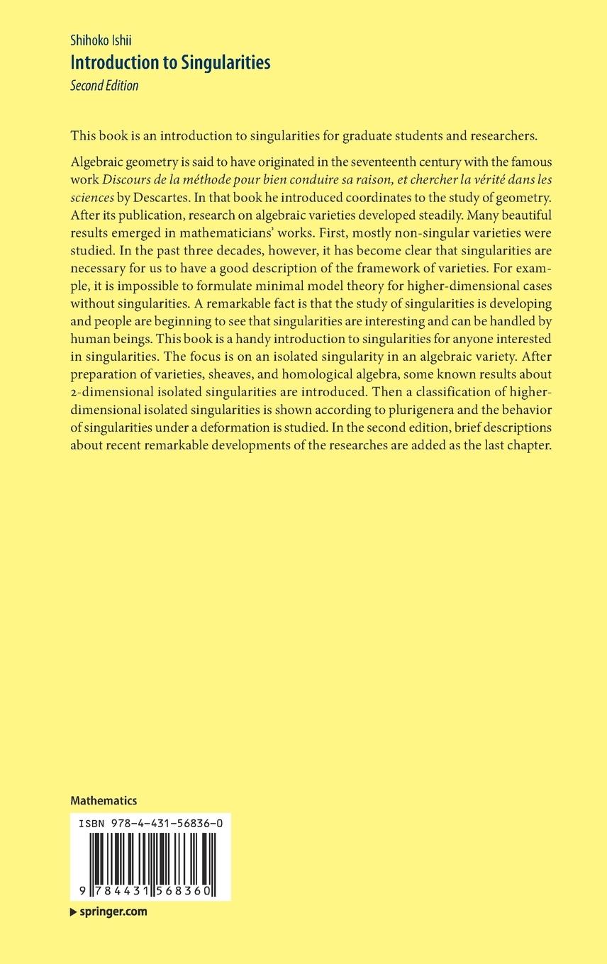 Rückseitencover Introduction to Singularities