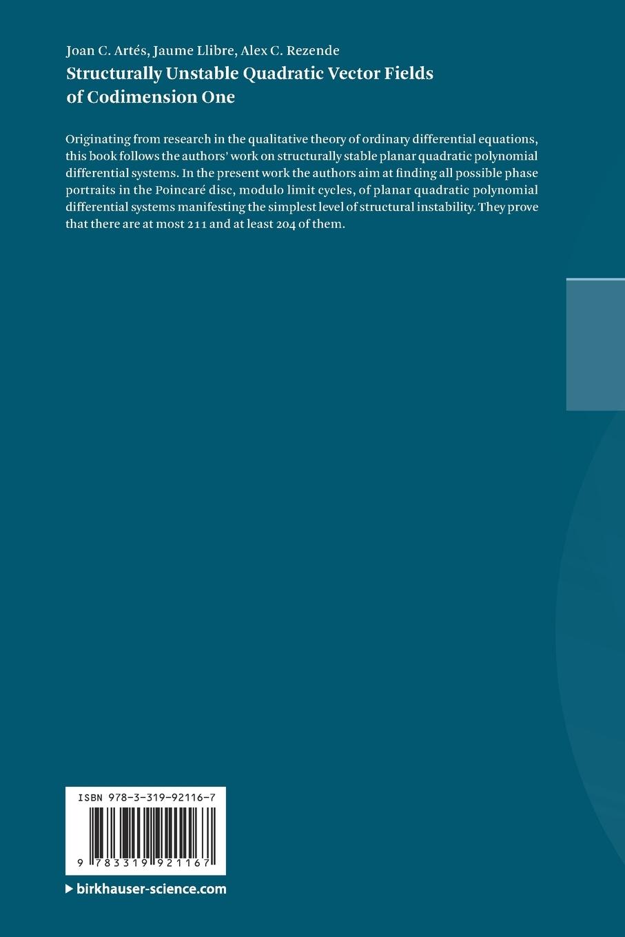 Rückseitencover Structurally Unstable Quadratic Vector Fields of Codimension One