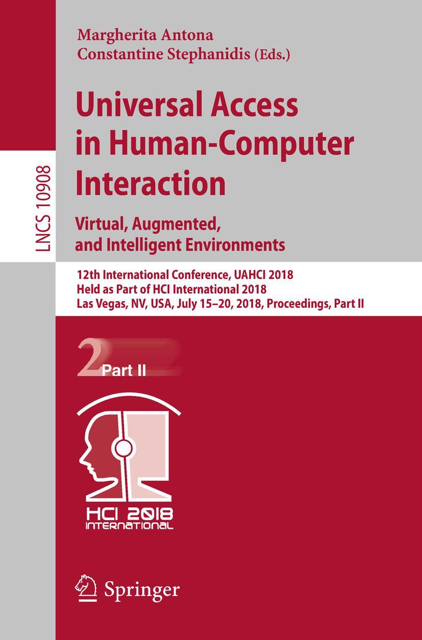 Vorderes Coverbild Universal Access in Human-Computer Interaction. Virtual, Augmented, and Intelligent Environments