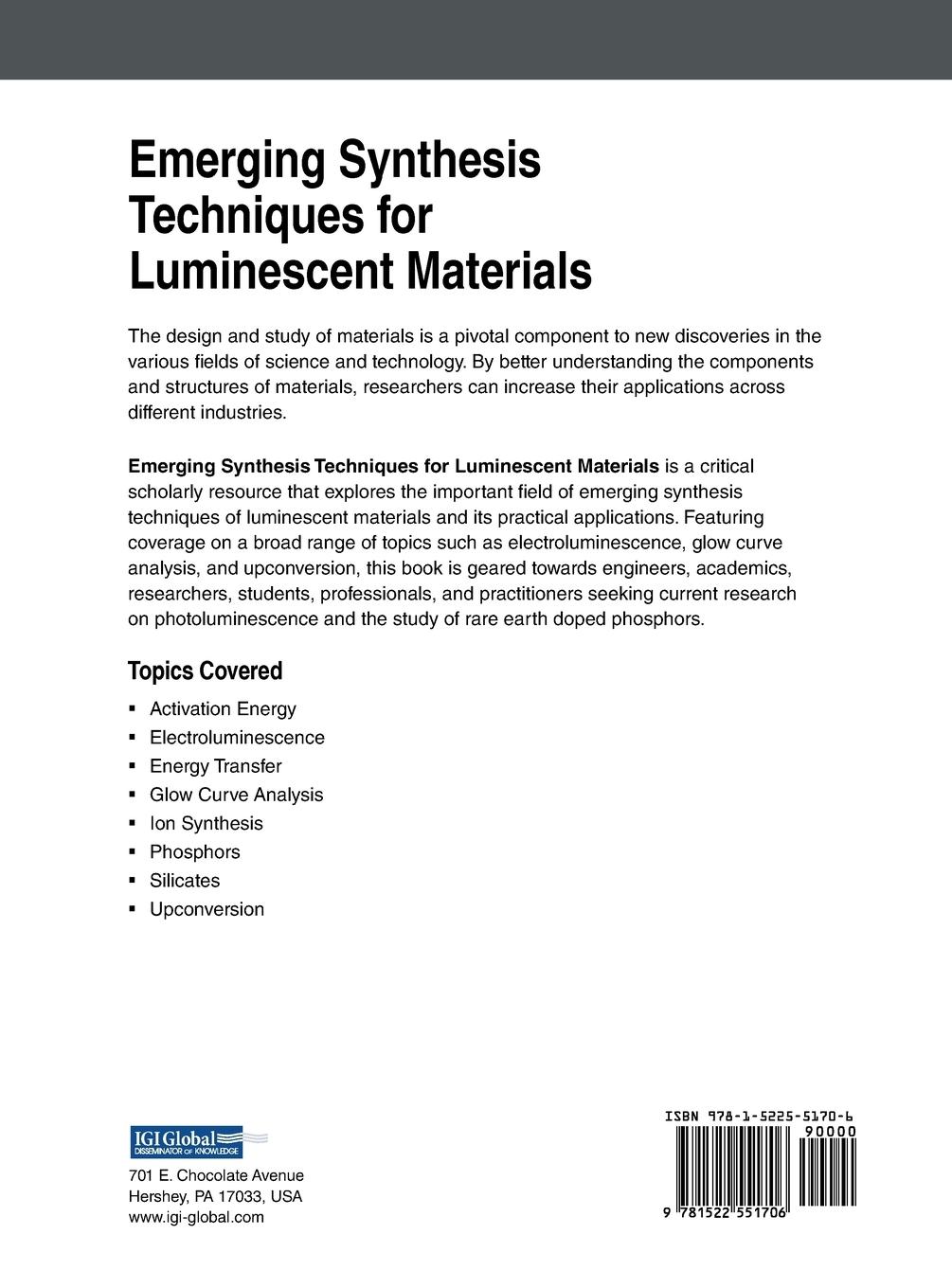 Rückseitencover Emerging Synthesis Techniques for Luminescent Materials