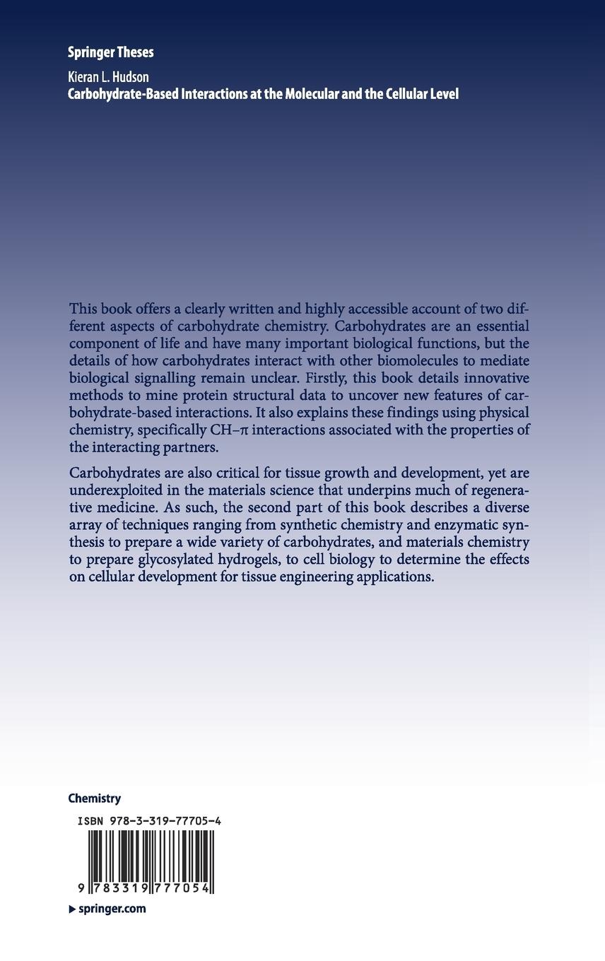 Rückseitencover Carbohydrate-Based Interactions at the Molecular and the Cellular Level
