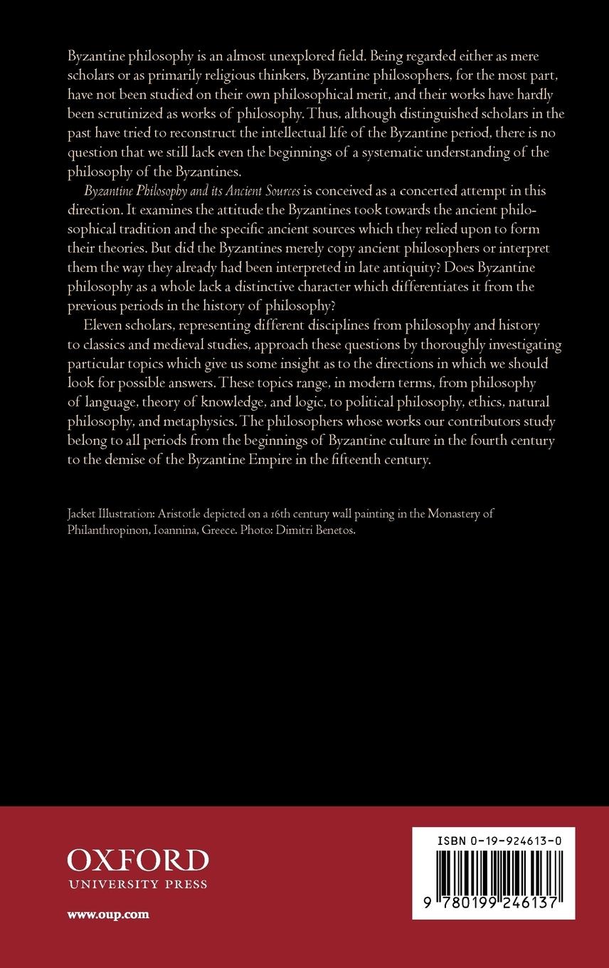 Rückseitencover Byzantine Philosophy and Its Ancient Sources