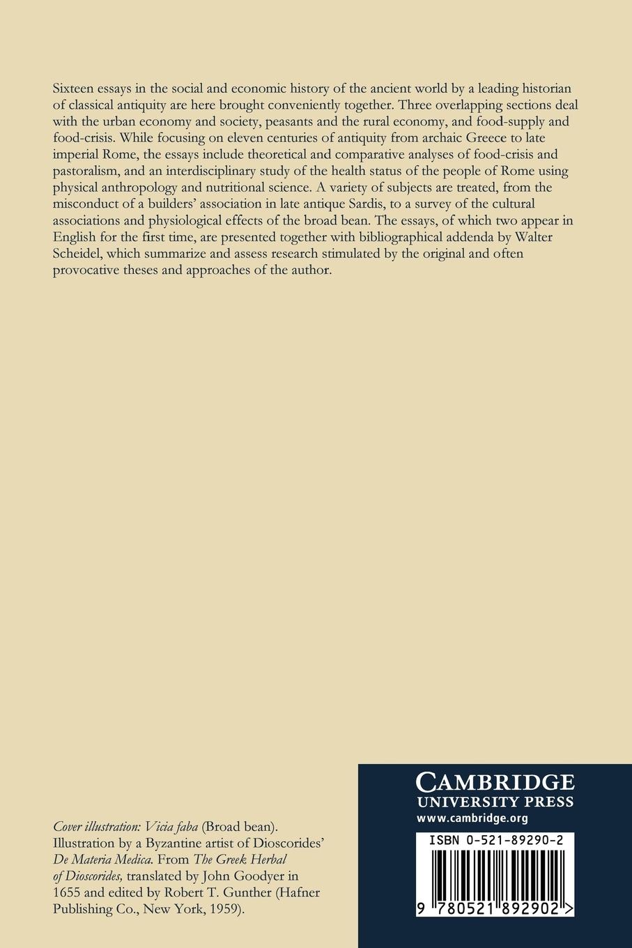 Rückseitencover Cities, Peasants and Food in Classical Antiquity