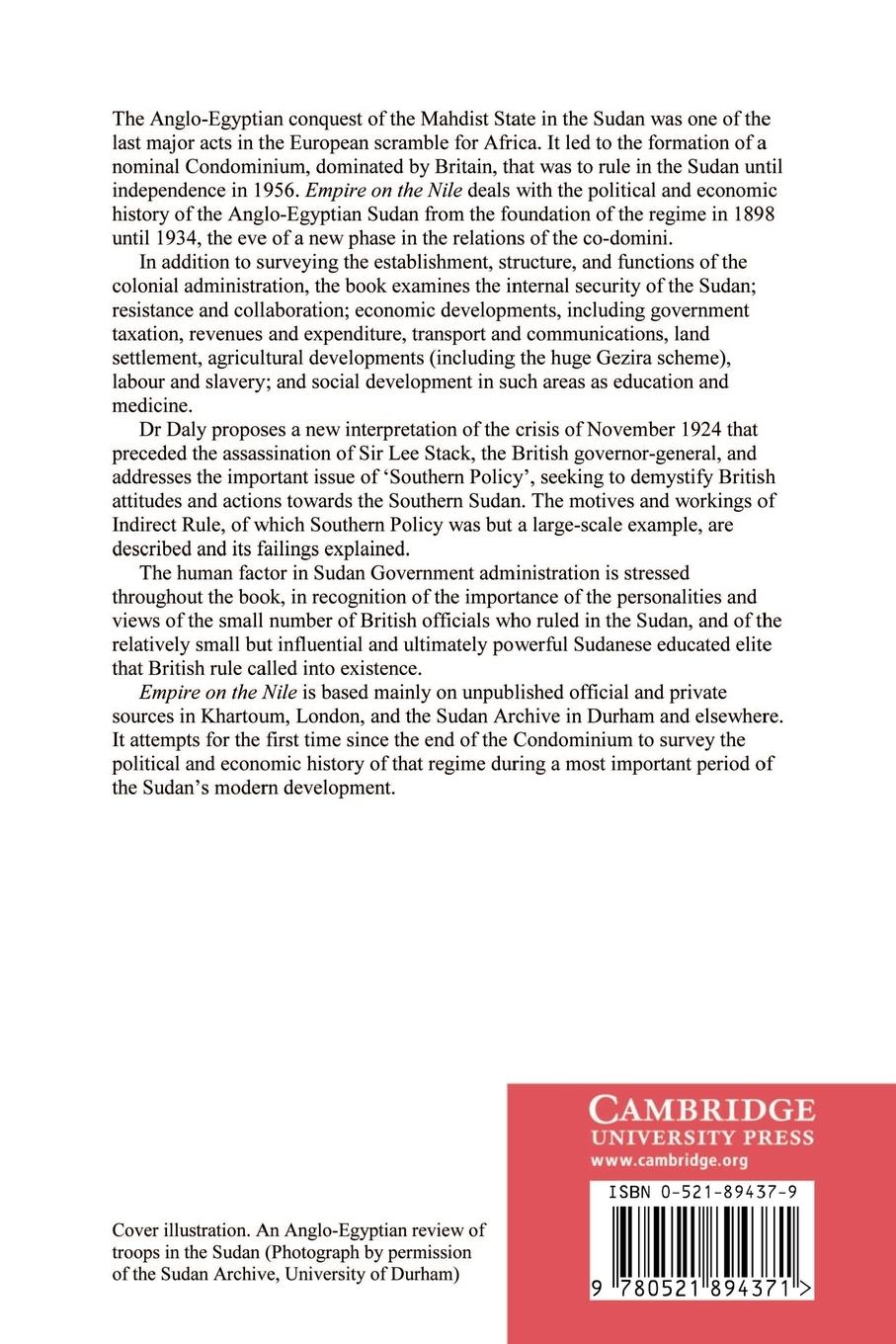 Rückseitencover Empire on the Nile