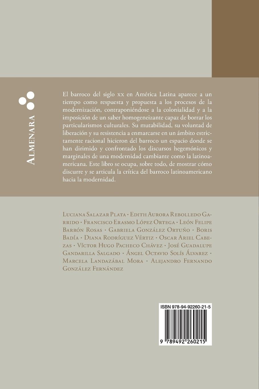Rückseitencover Confluencias barrocas. Los pliegues de la modernidad en América Latina