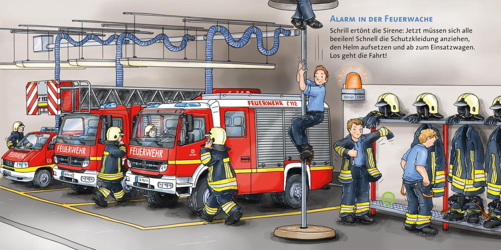 Beispielinhalt (Bild) Hör mal (Soundbuch): Die Feuerwehr