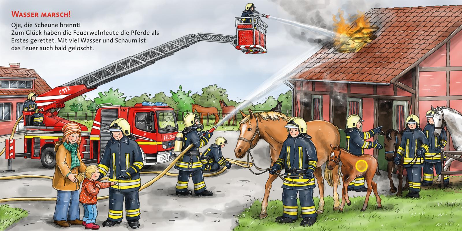 Beispielinhalt (Bild) Hör mal (Soundbuch): Die Feuerwehr