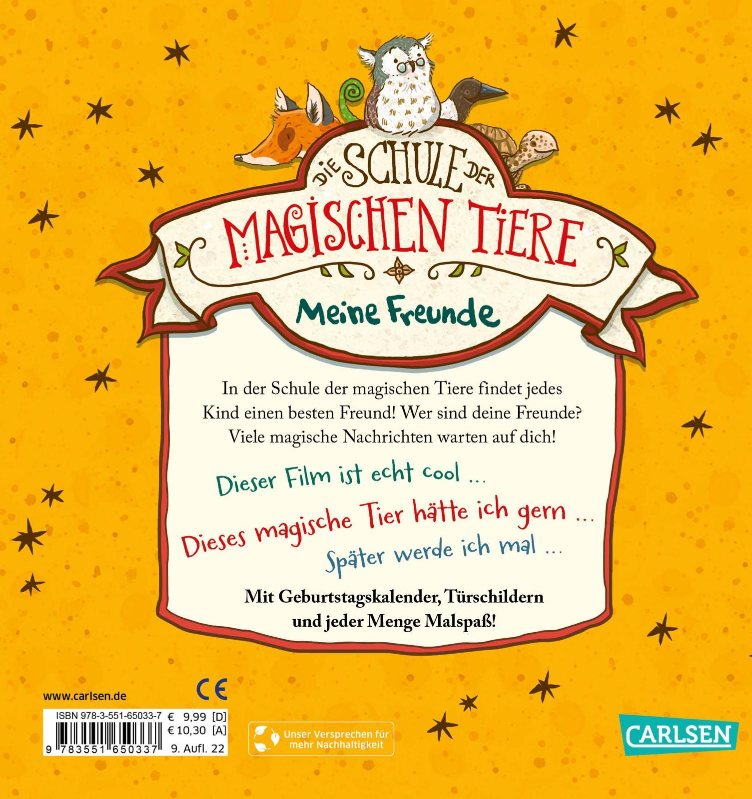 Rückseitencover Die Schule der magischen Tiere: Meine Freunde (Freundebuch)