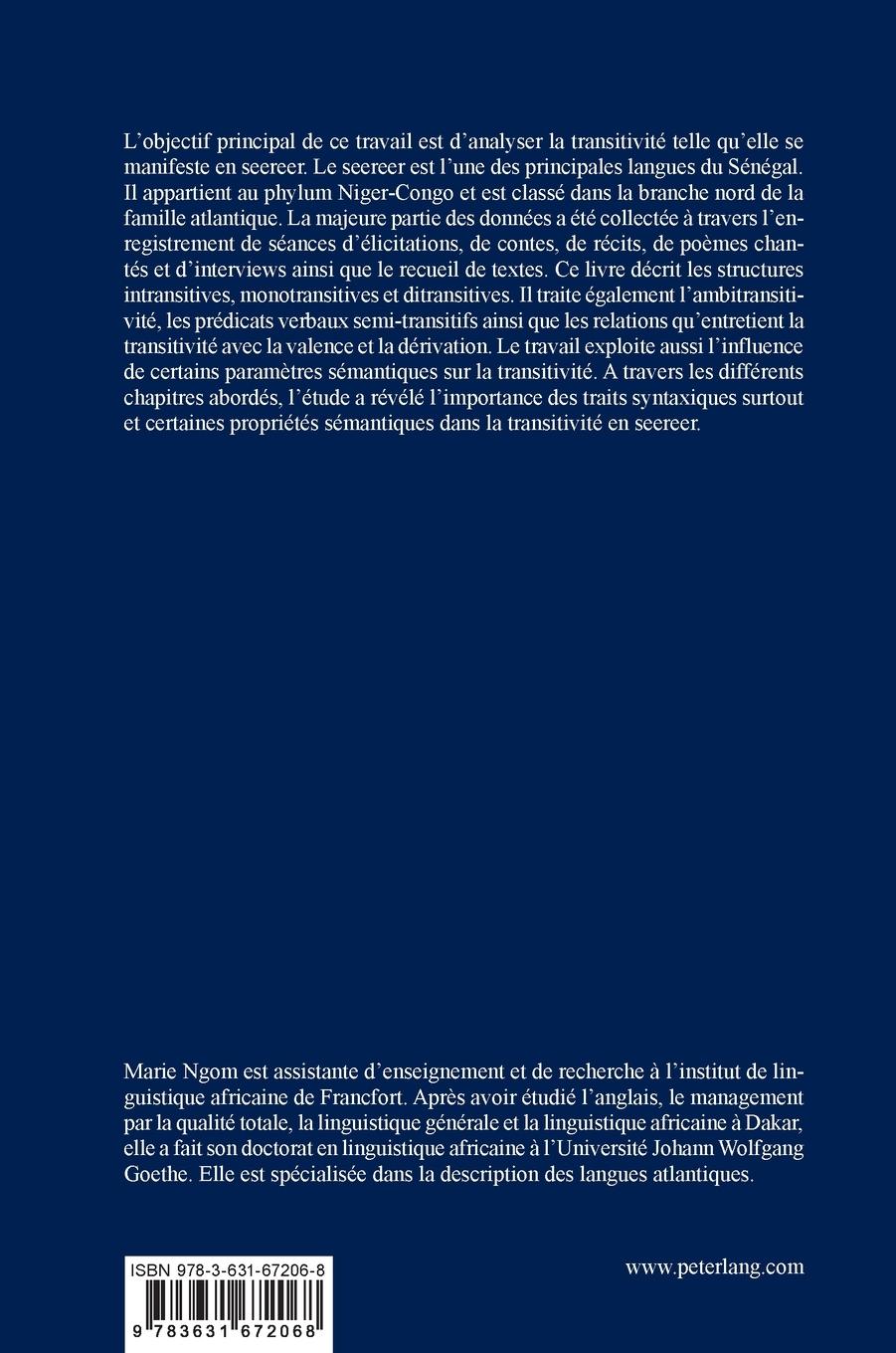 Rückseitencover Transitivité en seereer