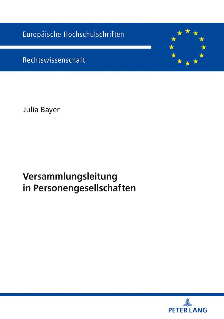 Vorderes Coverbild Versammlungsleitung in Personengesellschaften