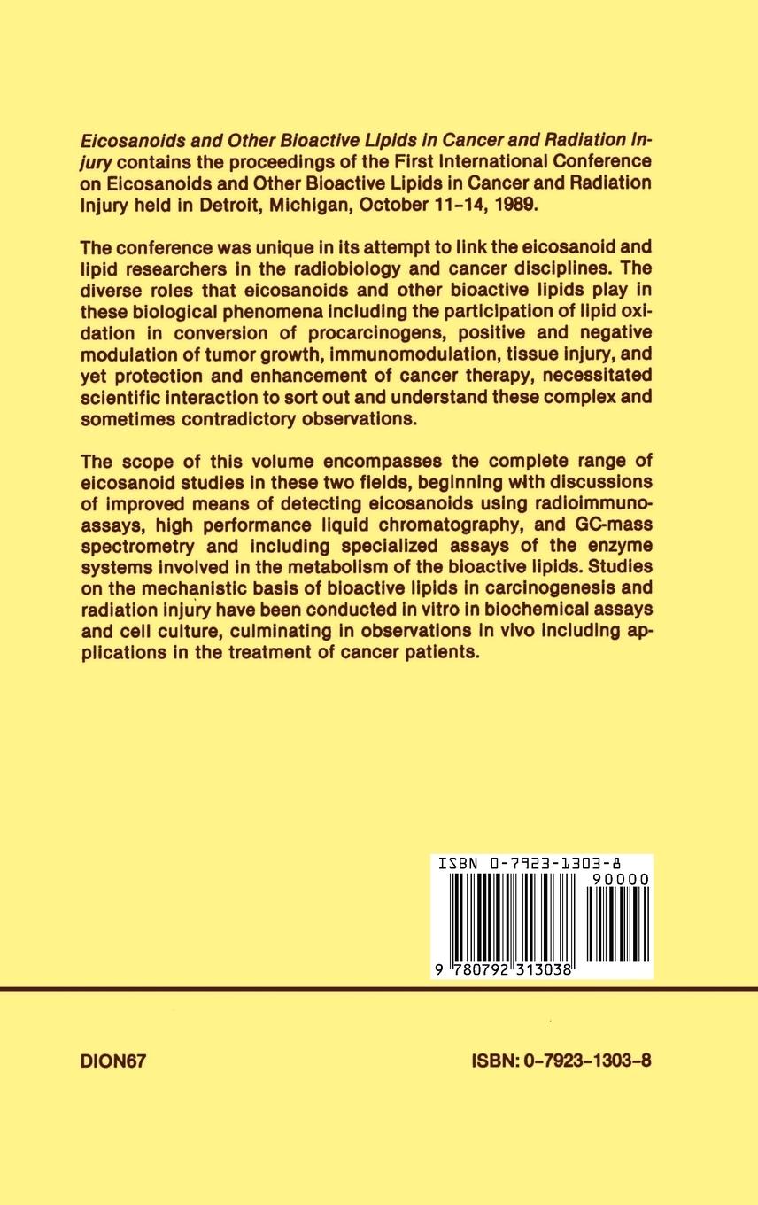 Rückseitencover Eicosanoids and Other Bioactive Lipids in Cancer and Radiation Injury