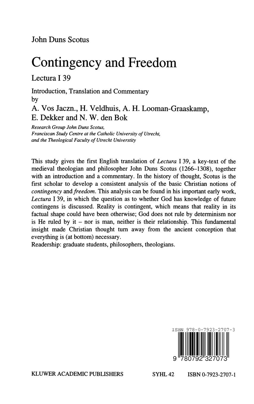 Rückseitencover Contingency and Freedom