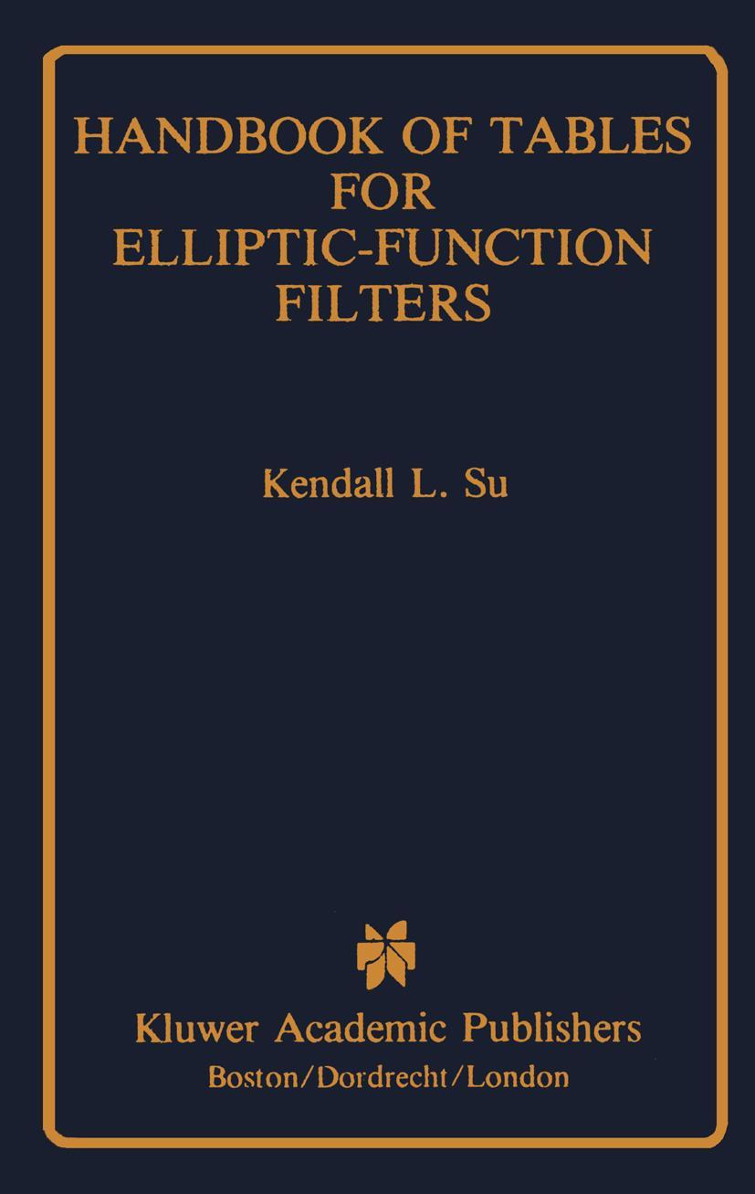 Vorderes Coverbild Handbook of Tables for Elliptic-Function Filters