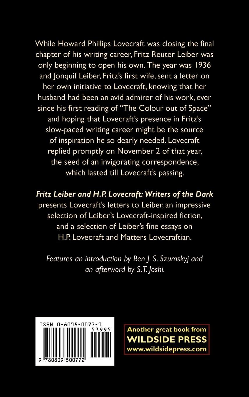Rückseitencover Fritz Leiber and H.P. Lovecraft