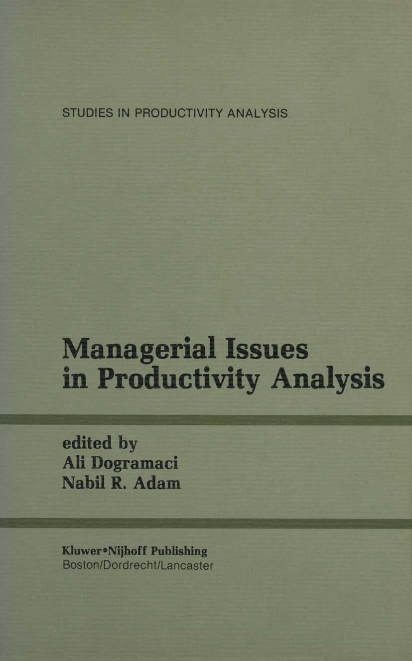Vorderes Coverbild Managerial Issues in Productivity Analysis