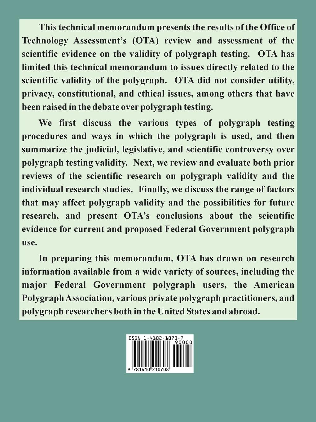 Rückseitencover Scientific Validity of Polygraph Testing