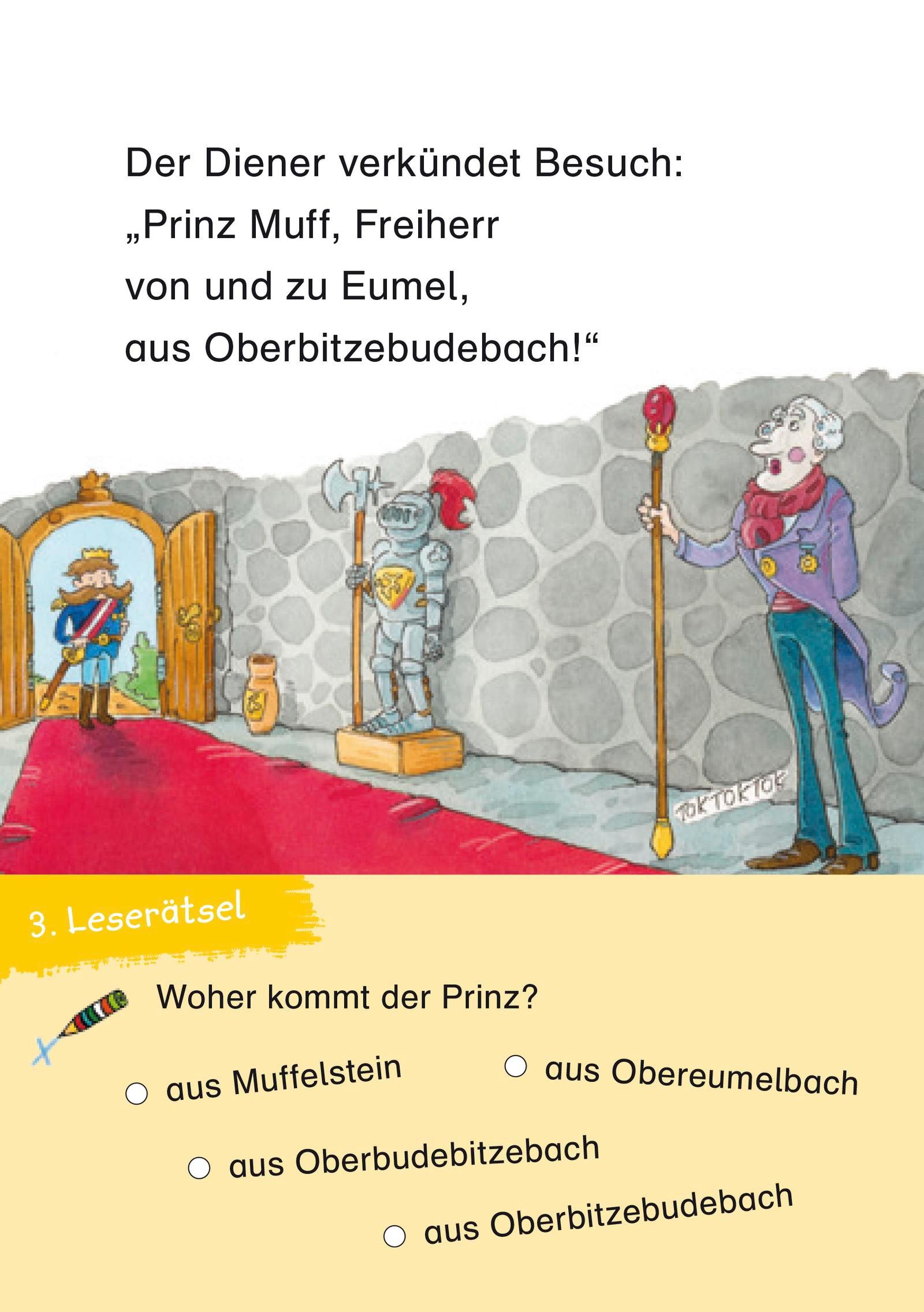 Beispielinhalt (Bild) Duden Leseprofi - Der superspannende 3-Minuten-Leserätsel-Block für Erstleser