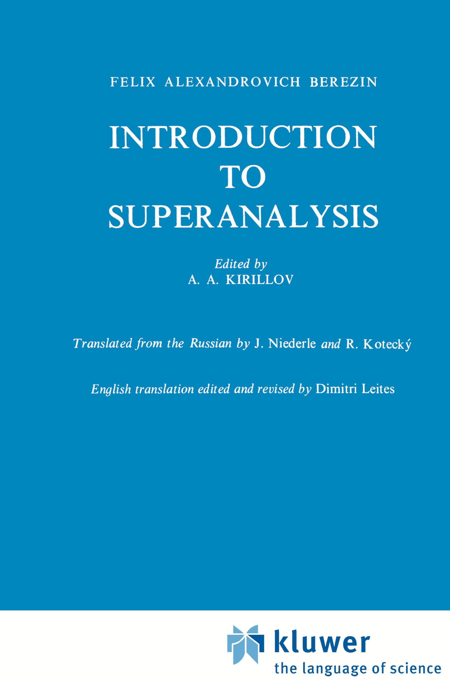 Vorderes Coverbild Introduction to Superanalysis