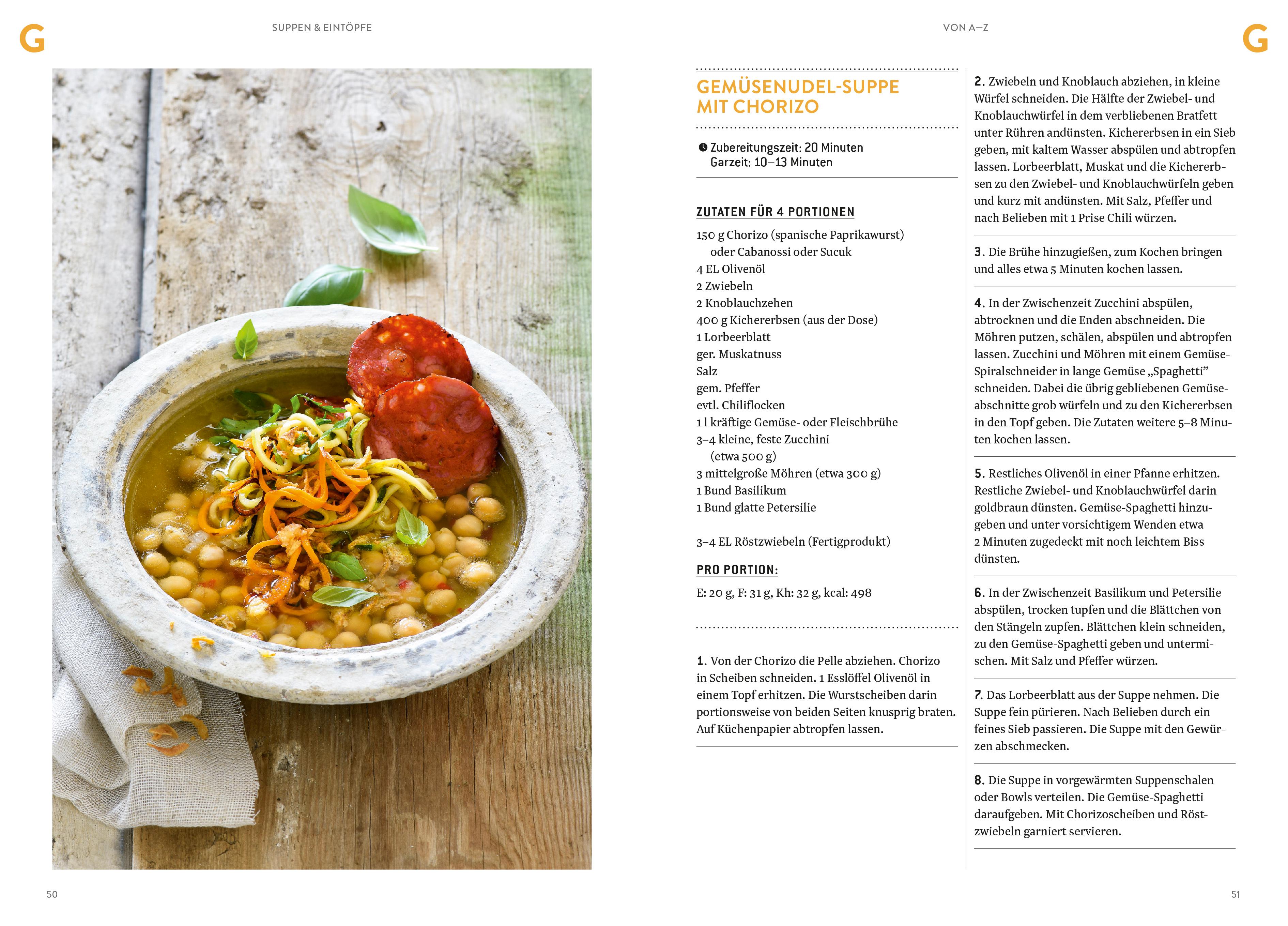 Beispielinhalt (Bild) Suppen und Eintöpfe von A-Z